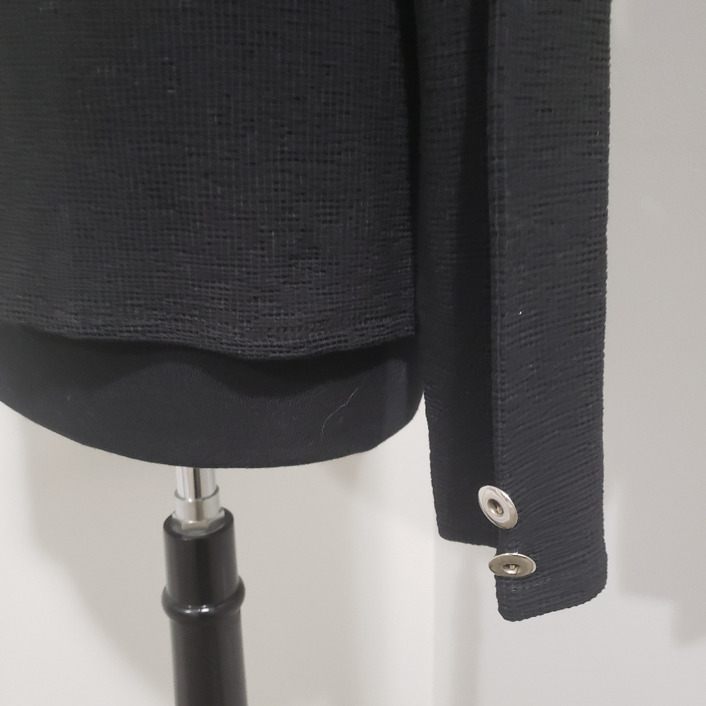 Zara Long Sleeve Black Shirt with Silver Accents, Size XL NWT - Picture 4 of 8